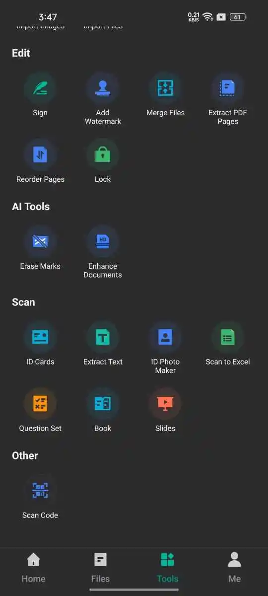 CamScanner Tools