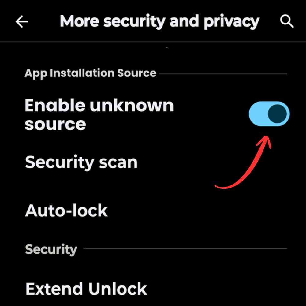 Enable Unknown Source