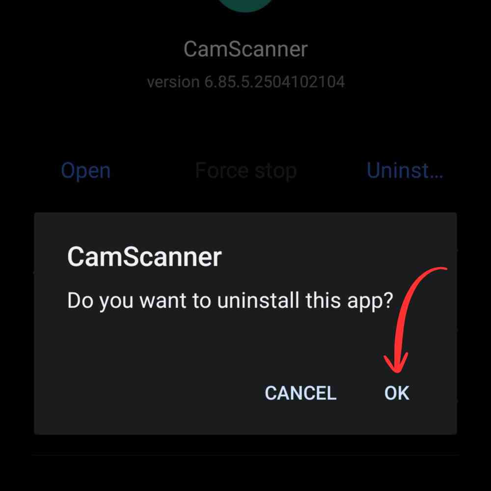 Uninstall Official CamScanner